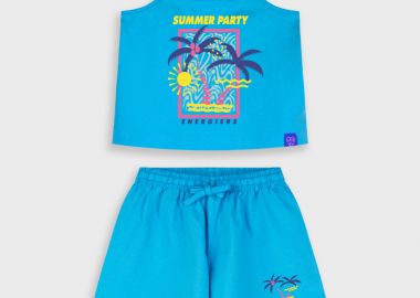 Σετ μπλούζα με σορτς - Τυρκουάζ 15-226389-0 - energiers - 