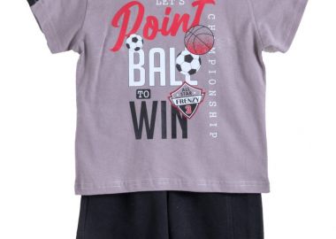 ΣΕΤ ΜΠΛΟΥΖΑ ΒΕΡΜΟΥΔΑ - ΓΚΡΙ ΜΑΥΡΟ ΓΚΡΙ ΜΑΥΡΟ - Frenzy style - 