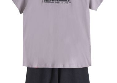 ΣΕΤ ΜΠΛΟΥΖΑ ΒΕΡΜΟΥΔΑ - ΓΚΡΙ ΜΑΥΡΟ ΓΚΡΙ ΜΑΥΡΟ - Frenzy style - 