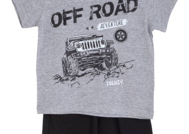 ΣΕΤ ΜΠΛΟΥΖΑ ΒΕΡΜΟΥΔΑ - ΓΚΡΙ ΜΕΛΑΝΖΕ ΜΑΥΡΟ ΓΚΡΙ ΜΕΛΑΝΖΕ ΜΑΥΡΟ - Frenzy style - 