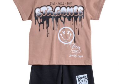 ΣΕΤ ΜΠΛΟΥΖΑ ΒΕΡΜΟΥΔΑ - Καμελ μαυρο ΚΑΜΕΛ ΜΑΥΡΟ - Frenzy style - 