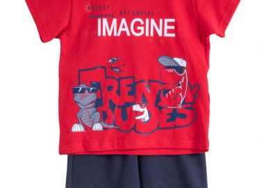 ΣΕΤ ΜΠΛΟΥΖΑ ΒΕΡΜΟΥΔΑ - ΚΟΚΚΙΝΟ ΜΑΡΕΝ ΚΟΚΚΙΝΟ ΜΑΡΕΝ - Frenzy style - 