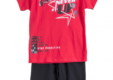 ΣΕΤ ΜΠΛΟΥΖΑ ΒΕΡΜΟΥΔΑ - ΚΟΚΚΙΝΟ ΜΑΥΡΟ ΚΟΚΚΙΝΟ ΜΑΥΡΟ - Frenzy style - 