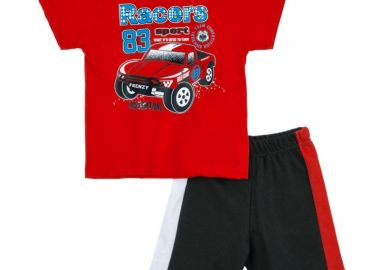 ΣΕΤ ΜΠΛΟΥΖΑ ΒΕΡΜΟΥΔΑ - ΚΟΚΚΙΝΟ ΜΑΥΡΟ ΚΟΚΚΙΝΟ ΜΑΥΡΟ - Frenzy style - 