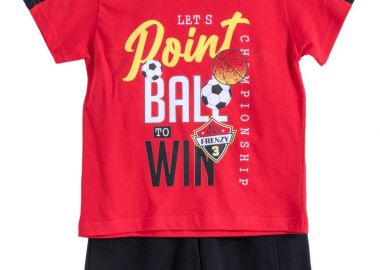 ΣΕΤ ΜΠΛΟΥΖΑ ΒΕΡΜΟΥΔΑ - ΚΟΚΚΙΝΟ ΜΑΥΡΟ ΚΟΚΚΙΝΟ ΜΑΥΡΟ - Frenzy style - 