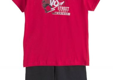 ΣΕΤ ΜΠΛΟΥΖΑ ΒΕΡΜΟΥΔΑ - ΚΟΚΚΙΝΟ ΜΑΥΡΟ ΚΟΚΚΙΝΟ ΜΑΥΡΟ - Frenzy style - 