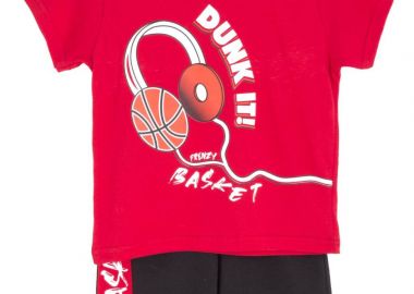 ΣΕΤ ΜΠΛΟΥΖΑ ΒΕΡΜΟΥΔΑ - ΚΟΚΚΙΝΟ ΜΑΥΡΟ ΚΟΚΚΙΝΟ ΜΑΥΡΟ - Frenzy style - 