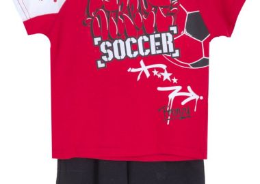 ΣΕΤ ΜΠΛΟΥΖΑ ΒΕΡΜΟΥΔΑ - ΚΟΚΚΙΝΟ ΜΑΥΡΟ ΚΟΚΚΙΝΟ ΜΑΥΡΟ - Frenzy style - 