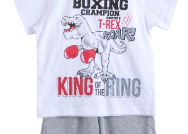 ΣΕΤ ΜΠΛΟΥΖΑ ΒΕΡΜΟΥΔΑ - Λευκο γκρι μελανζε ΛΕΥΚΟ ΓΚΡΙ ΜΕΛΑΝΖΕ - Frenzy style - 