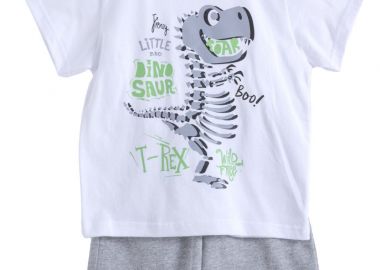 ΣΕΤ ΜΠΛΟΥΖΑ ΒΕΡΜΟΥΔΑ - Λευκο γκρι μελανζε ΛΕΥΚΟ ΓΚΡΙ ΜΕΛΑΝΖΕ - Frenzy style - 