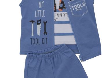 ΣΕΤ ΜΠΛΟΥΖΑ ΒΕΡΜΟΥΔΑ - Λευκο σιελ ΛΕΥΚΟ ΣΙΕΛ - Frenzy style - 