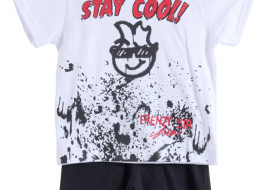 ΣΕΤ ΜΠΛΟΥΖΑ ΒΕΡΜΟΥΔΑ - ΛΕΥΚΟ ΜΑΥΡΟ ΛΕΥΚΟ ΜΑΥΡΟ - Frenzy style - 