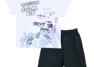 ΣΕΤ ΜΠΛΟΥΖΑ ΒΕΡΜΟΥΔΑ - ΛΕΥΚΟ ΜΑΥΡΟ ΛΕΥΚΟ ΜΑΥΡΟ - Frenzy style - 