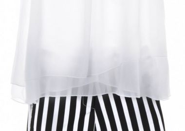 ΣΕΤ ΜΠΛΟΥΖΑ ΒΕΡΜΟΥΔΑ - ΛΕΥΚΟ ΜΑΥΡΟ ΛΕΥΚΟ ΜΑΥΡΟ - Babylon fashion - 