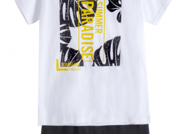 ΣΕΤ ΜΠΛΟΥΖΑ ΒΕΡΜΟΥΔΑ - ΛΕΥΚΟ ΜΑΥΡΟ ΛΕΥΚΟ ΜΑΥΡΟ - Frenzy style - 