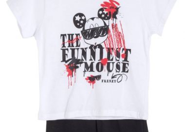 ΣΕΤ ΜΠΛΟΥΖΑ ΒΕΡΜΟΥΔΑ - ΛΕΥΚΟ ΜΑΥΡΟ ΛΕΥΚΟ ΜΑΥΡΟ - Frenzy style - 