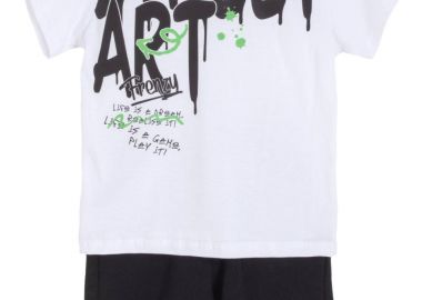 ΣΕΤ ΜΠΛΟΥΖΑ ΒΕΡΜΟΥΔΑ - ΛΕΥΚΟ ΜΑΥΡΟ ΛΕΥΚΟ ΜΑΥΡΟ - Frenzy style - 