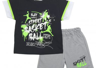 ΣΕΤ ΜΠΛΟΥΖΑ ΒΕΡΜΟΥΔΑ - ΜΑΥΡΟ ΓΚΡΙ ΜΑΥΡΟ ΓΚΡΙ - Frenzy style - 