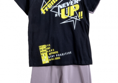 ΣΕΤ ΜΠΛΟΥΖΑ ΒΕΡΜΟΥΔΑ - ΜΑΥΡΟ ΓΚΡΙ ΜΑΥΡΟ ΓΚΡΙ - Frenzy style - 