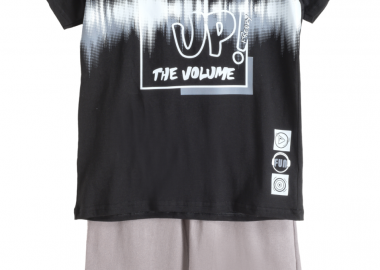 ΣΕΤ ΜΠΛΟΥΖΑ ΒΕΡΜΟΥΔΑ - ΜΑΥΡΟ ΓΚΡΙ ΜΑΥΡΟ ΓΚΡΙ - Frenzy style - 