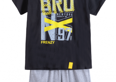 ΣΕΤ ΜΠΛΟΥΖΑ ΒΕΡΜΟΥΔΑ - ΜΑΥΡΟ ΓΚΡΙ ΜΕΛΑΝΖΕ ΜΑΥΡΟ ΓΚΡΙ ΜΕΛΑΝΖΕ - Frenzy style - 