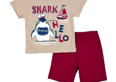 ΣΕΤ ΜΠΛΟΥΖΑ ΒΕΡΜΟΥΔΑ - Μπεζ κοκκινο ΜΠΕΖ ΚΟΚΚΙΝΟ - Frenzy style - 