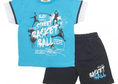 ΣΕΤ ΜΠΛΟΥΖΑ ΒΕΡΜΟΥΔΑ - Τυρκουαζ μαυρο ΤΥΡΚΟΥΑΖ ΜΑΥΡΟ - Frenzy style - 