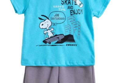 ΣΕΤ ΜΠΛΟΥΖΑ ΒΕΡΜΟΥΔΑ - ΤΥΡΚΟΥΑΖ ΓΚΡΙ ΤΥΡΚΟΥΑΖ ΓΚΡΙ - Frenzy style - 