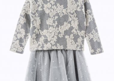 ΣΕΤ ΜΠΛΟΥΖΑ ΦΟΥΣΤΑ - ΓΚΡΙ ΕΚΡΟΥ ΓΚΡΙ ΕΚΡΟΥ - Babylon fashion - 