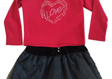 ΣΕΤ ΜΠΛΟΥΖΑ ΦΟΥΣΤΑ - ΚΟΚΚΙΝΟ ΜΑΥΡΟ ΚΟΚΚΙΝΟ ΜΑΥΡΟ - Babylon fashion - 