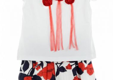 ΣΕΤ ΜΠΛΟΥΖΑ ΦΟΥΣΤΑ - ΛΕΥΚΟ ΕΜΠΡΙΜΕ ΛΕΥΚΟ ΕΜΠΡΙΜΕ - Babylon fashion - 