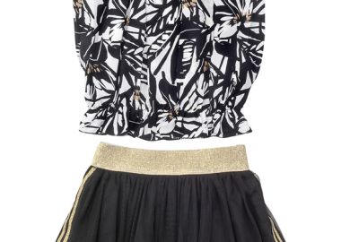 ΣΕΤ ΜΠΛΟΥΖΑ ΦΟΥΣΤΑ - ΛΕΥΚΟ ΜΑΥΡΟ ΛΕΥΚΟ ΜΑΥΡΟ - Babylon fashion - 