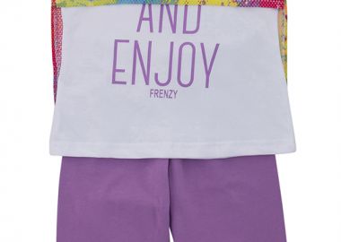 ΣΕΤ ΜΠΛΟΥΖΑ ΚΟΛΑΝ - Λευκο λιλα ΛΕΥΚΟ ΛΙΛΑ - Frenzy style - 