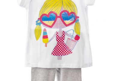 ΣΕΤ ΜΠΛΟΥΖΑ ΚΟΛΑΝ - ΛΕΥΚΟ ΓΚΡΙ ΛΕΥΚΟ ΓΚΡΙ - Frenzy style - 