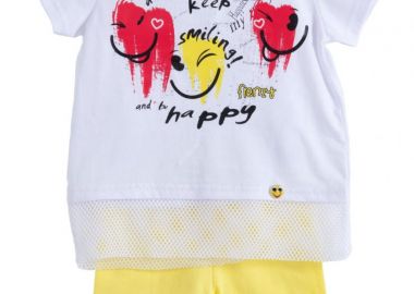 ΣΕΤ ΜΠΛΟΥΖΑ ΚΟΛΑΝ - ΛΕΥΚΟ ΚΙΤΡΙΝΟ ΛΕΥΚΟ ΚΙΤΡΙΝΟ - Frenzy style - 