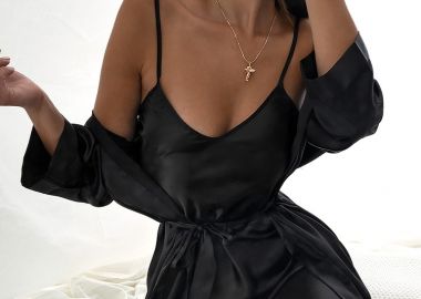 ΣΕΤ ΝΥΧΤΙΚΟ ΜΕ ΚΙΜΟΝΟ ΜΑΥΡΟ - BITTER - fashionroom - 