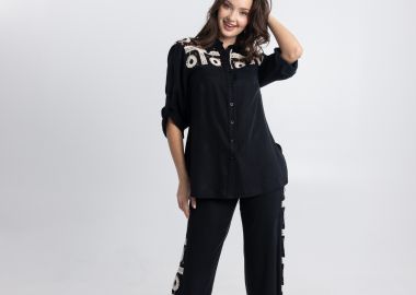 Σετ Open Πουκάμισο & Παντελόνι Με Κέντημα -  - 