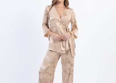 Σετ OPEN Wrap Μπλούζα & Παντελόνα -  - 