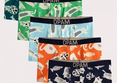 Σετ Παιδικά Εσώρουχα για Αγόρια Multi Cats 5 τμχ ΜΠΛΕ - DPAM - 