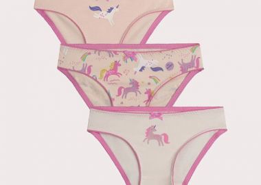Σετ Παιδικά Εσώρουχα για Κορίτσια Baby Unicorn 3 τμχ ΡΟΖ - DPAM - 