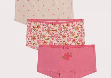 Σετ Παιδικά Εσώρουχα για Κορίτσια Pink Blossom 3 τμχ ΛΕΥΚΟ - DPAM - 