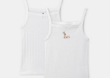 Σετ Παιδικά Φανελάκια για Κορίτσια White Rabbit 2 τμχ ΛΕΥΚΟ - SERGENT MAJOR - 