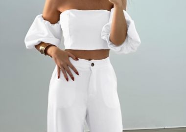 Σετ Παντελόνι Με Μπούστο Λευκό - Amelie's - 