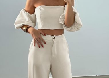 Σετ Παντελόνι Με Μπούστο Μπεζ - Amelie's - 