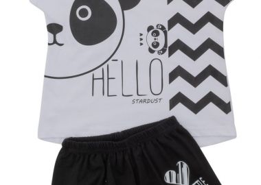 ΣΕΤ ΠΙΤΖΑΜΑ - ΛΕΥΚΟ ΜΑΥΡΟ ΛΕΥΚΟ ΜΑΥΡΟ - Stardust - 