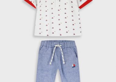 Σετ πόλο με παντελόνι - Μπλε 11-226450-0 - energiers - 