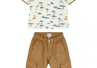 Σετ πόλο με παντελόνι - ΣΟΚΟΛΑΤΙ 11-226469-0 - energiers - 