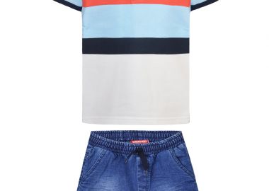 Σετ πόλο μπλούζα και τζην βερμούδα - ΜΠΛΕ ΤΖΗΝ 12-223100-0 - 12-223100-0-4-etwn-mple-tzhn - energiers - 