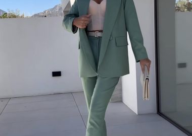 Σετ Σακάκι Παντελόνι Dahlia Φυστικί - Amelie's - 