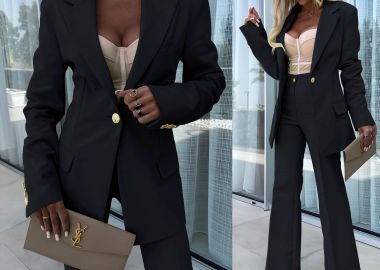 Σετ Σακάκι Παντελόνι Elia Μαύρο - Amelie's - 